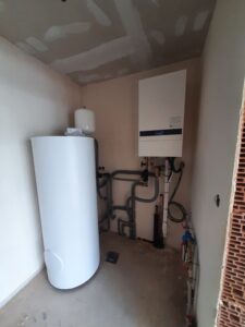 Dokončená inštalácia nástenného TČ Panasonic WH-SDC0309K3ET